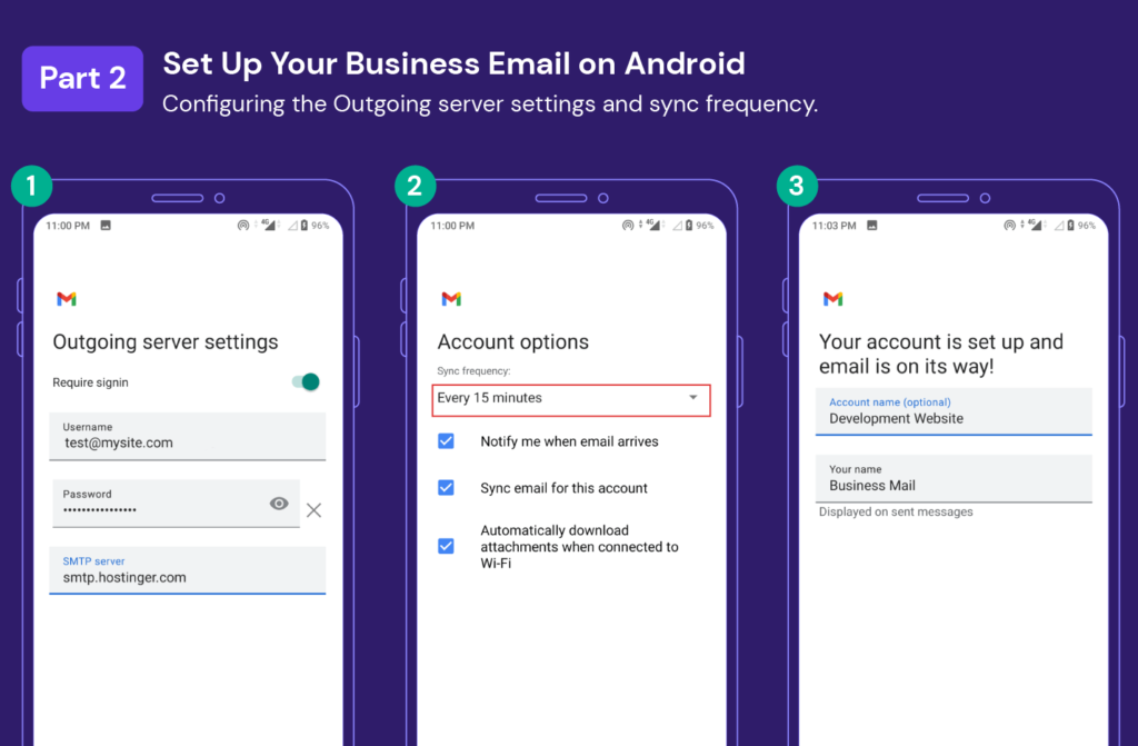 Configuration Settings Email